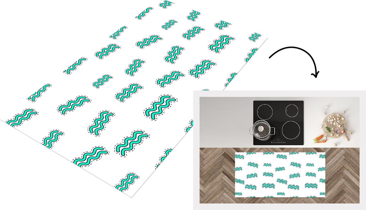 KitchenYeah Keukenloper - Loper keuken - Aquarius - Astrologie - Zodiac - Design - Keukenloper vinyl, foto 3