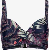 Osaga dames bikinitop met bloemenprint - Blauw - Maat XXL