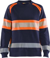 Blaklader 3409-1158 Dames Sweatshirt High Vis - Marineblauw/Oranje - XS