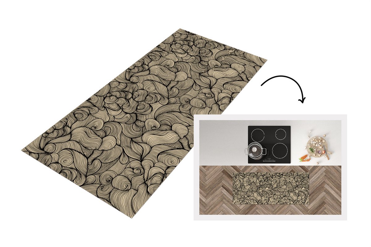 KitchenYeah Keukenloper - Loper keuken - Abstract - Lijn - Patronen - Keukenloper vinyl Multicolor