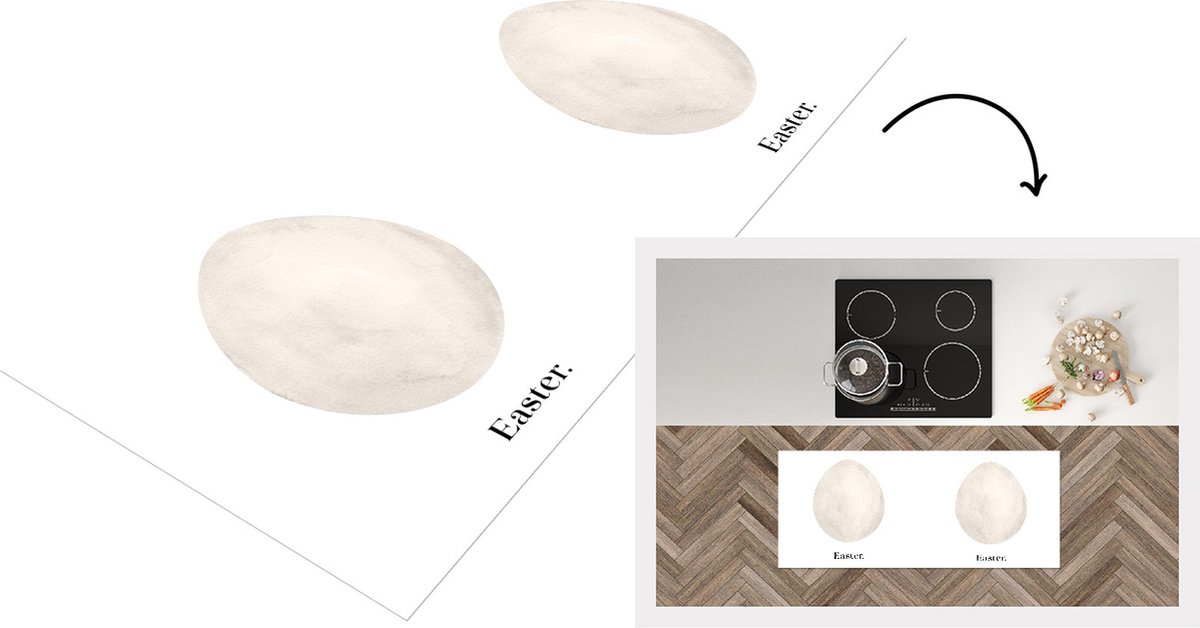 KitchenYeah Keukenloper - Loper keuken - Quotes - Easter - Spreuken - Paasei - Keukenloper vinyl Multicolor