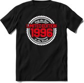 1996 Limited Edition | Feest Kado T-Shirt Heren - Dames | Wit - Rood | Perfect Verjaardag Cadeau Shirt | Grappige Spreuken - Zinnen - Teksten | Maat XL