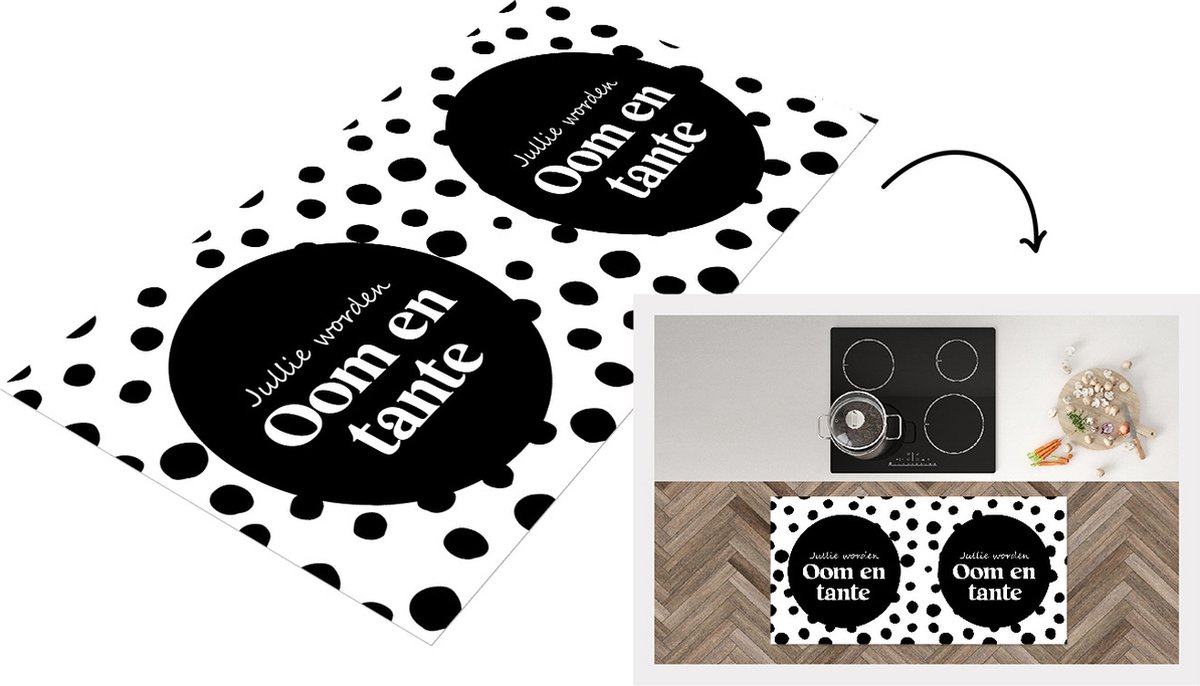 KitchenYeah Keukenloper - Loper keuken - Quotes - 'Jullie worden oom en tante' - Spreuken - 120x60 cm - Keukenloper vinyl Multicolor