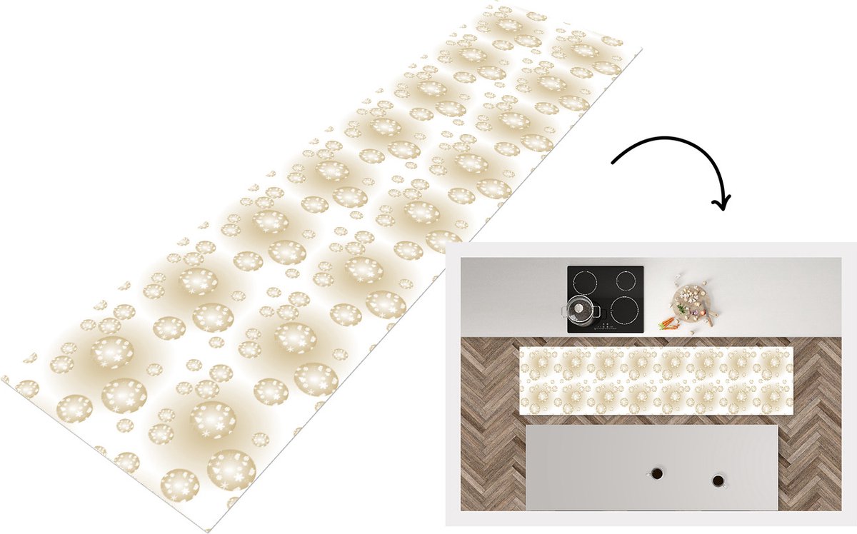 Keukenloper - Loper keuken - Kerstballen - Winter - Patronen - Kerst - 240x60 cm - Keukenl