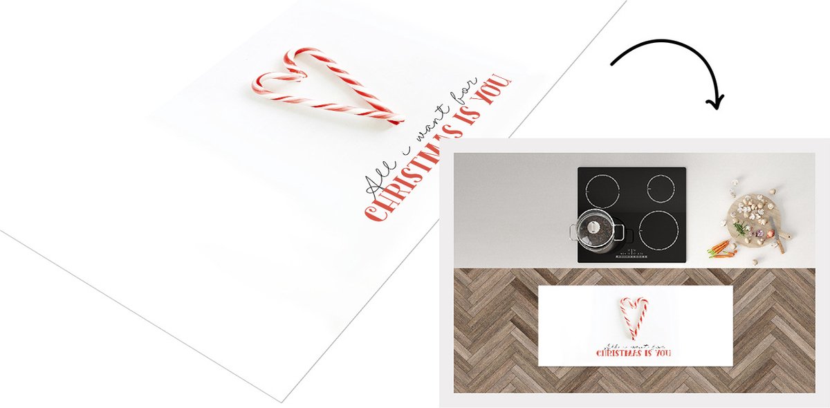 KitchenYeah Keukenloper - Loper keuken - Winter - Zuurstok - Quote - 120x50 cm - Keukenloper vinyl Multicolor