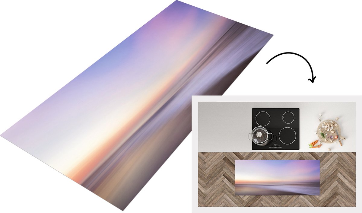 KitchenYeah Keukenloper - Loper keuken - Strand - Kleuren - Pastel - Keukenloper vinyl multicolor