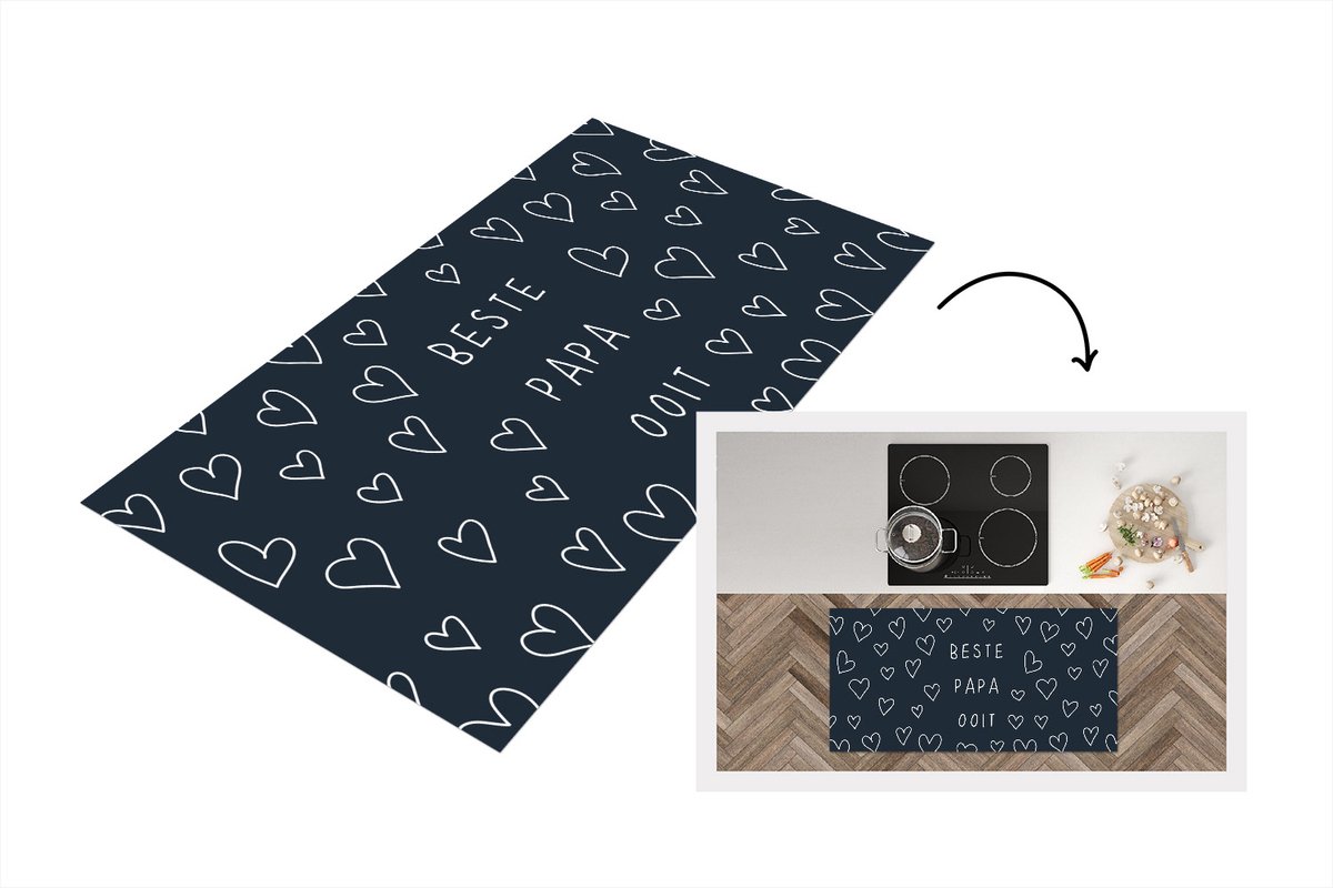 KitchenYeah Keukenloper - Loper keuken - Cadeau papa - Quote - Vaderdag - Beste papa ooit - Spreuken - 120x60 cm - Keukenloper vinyl Multicolor