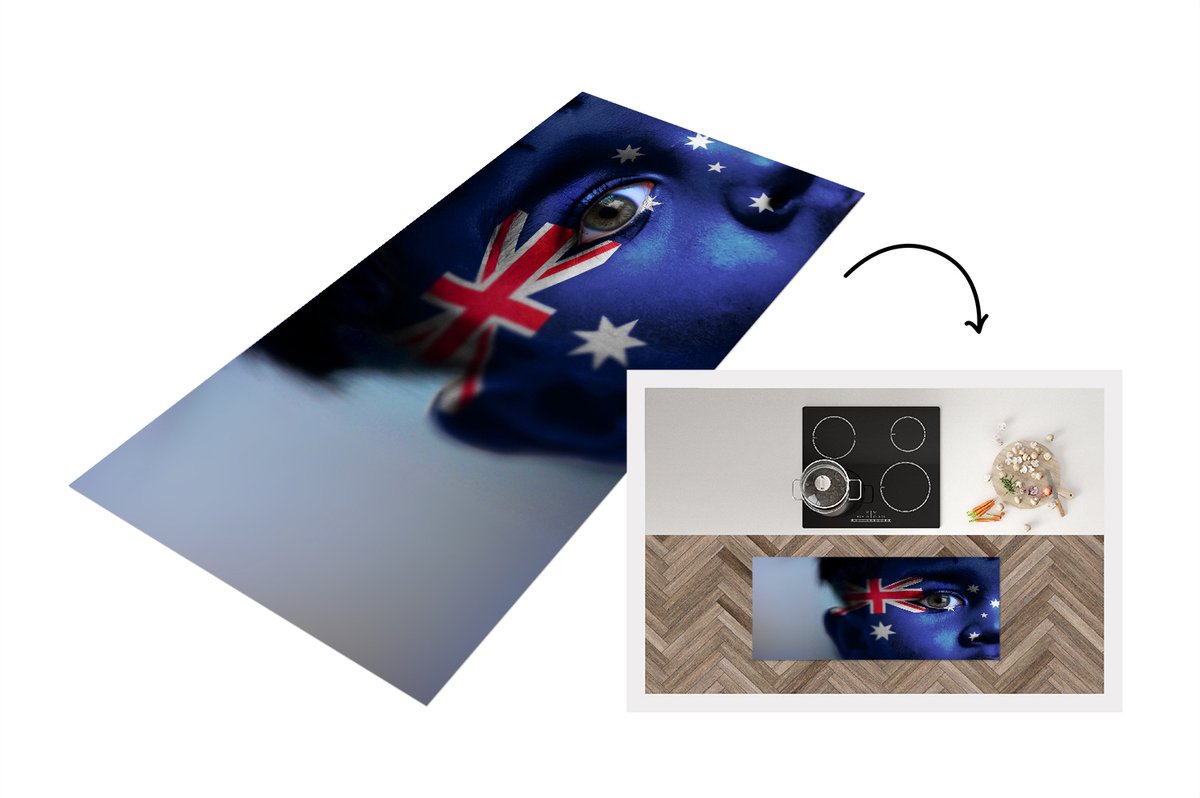 KitchenYeah Keukenloper - Loper keuken - Vlag van Australië - 120x50 cm - Keukenloper vinyl Multicolor