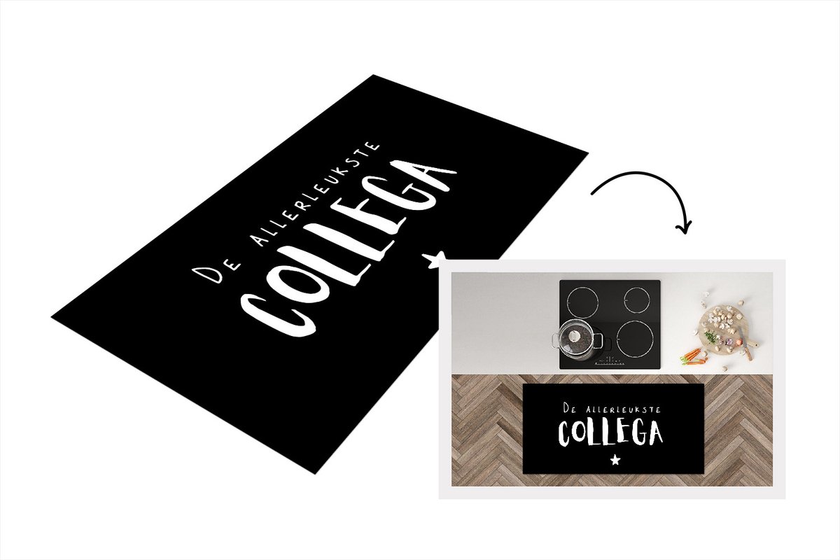 KitchenYeah Keukenloper - Loper keuken - Collega - Spreuken - De allerleukste collega - Quotes - 120x60 cm - Keukenloper vinyl Multicolor