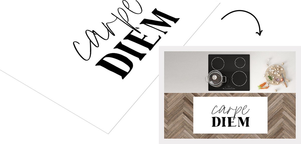 KitchenYeah Keukenloper - Loper keuken - Spreuken - Quotes - Carpe diem - Pluk de dag - 120x60 cm - Keukenloper vinyl Multicolor