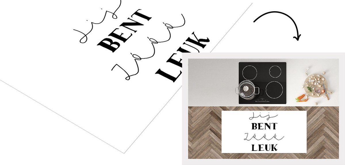 KitchenYeah Keukenloper - Loper keuken - Jij bent zo leuk - Quotes - Spreuken - Vriendje - 120x60 cm - Keukenloper vinyl Multicolor