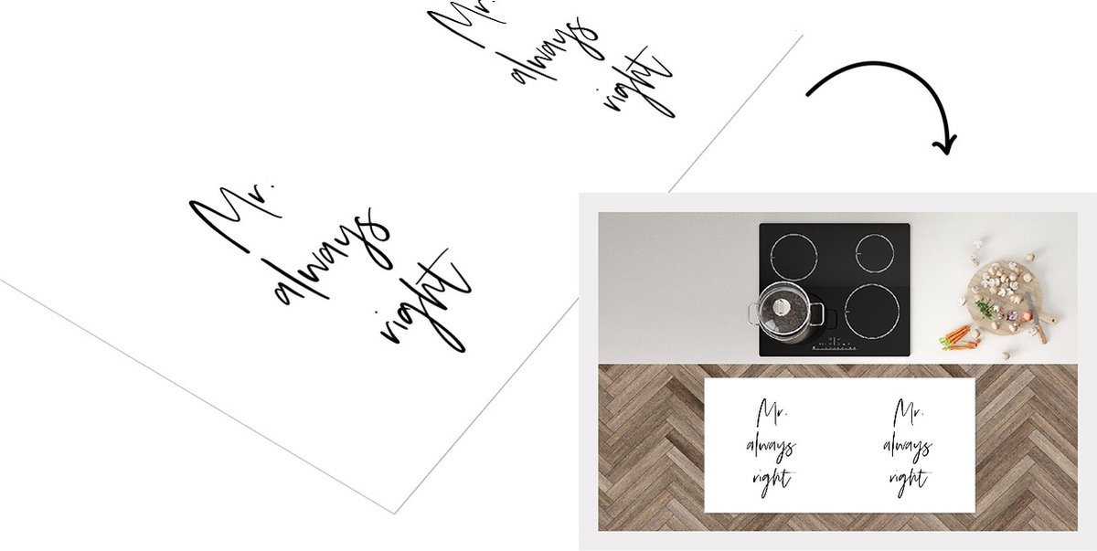 KitchenYeah Keukenloper - Loper keuken - Quotes - Trouwen - 'Mr. always right' - Spreuken - 120x60 cm - Keukenloper vinyl Multicolor