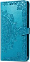Bloem mandala blauw agenda case hoesje Samsung Galaxy A13