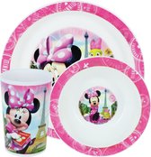 2x Kinder ontbijt set Disney Minnie Mouse 3-delig van kunststof