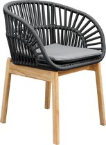 DKS - Tuinstoel Jumay kuipstoel tuin - teak en touw weaving grijs