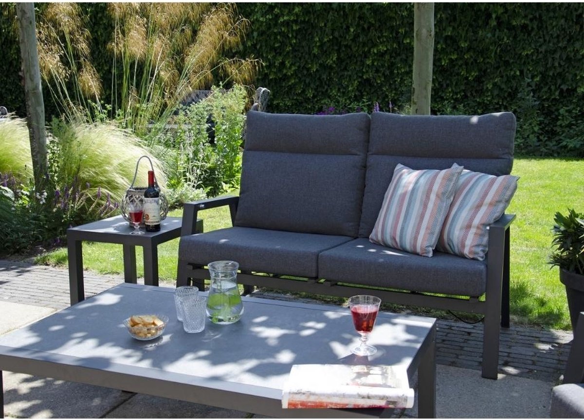 Lesli Living Ohio loungebank - verstelbaar - aluminium - antraciet