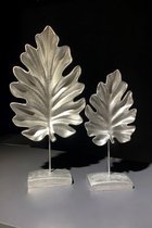 Bamyum 2st Sycamore Leaves Sculptuur Modern Decoratief Beeldje Decoratieve Woonkamer Slaapkamer Plank Decoratie Slaapkamer Tafel en Boekenkast Object (Zilver)