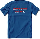 Amsterdam T-Shirt | Souvenirs Holland Kleding | Dames / Heren / Unisex Koningsdag shirt | Grappig Nederland Fiets Land Cadeau | - Donker Blauw - XL