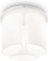 Ideal Lux Almond - Plafondlamp Modern - Wit  - H:31.5cm - E27 - Voor Binnen - Metaal - Plafondlampen - Slaapkamer - Kinderkamer - Woonkamer - Plafonnieres