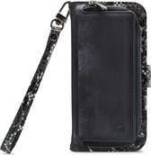 Mobilize - Samsung Galaxy S21 FE Hoesje - Uitneembare Gelly Wallet Case met Pasjeshouder Slangen Zwart