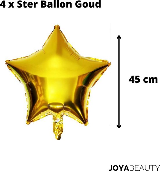 Gouden sterballon, 45 cm hoog.