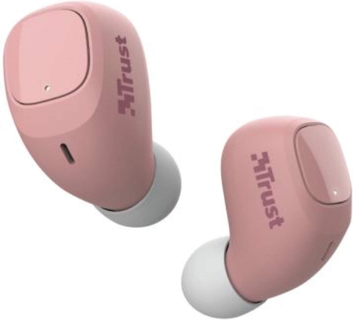Trust Draadloze Oordopjes - Oortjes Draadloos - In ear Oordopjes - Draadloze oortjes Bluetooth - Earbuds met Extra Bas Compacte Geschikt voor Sport Roze 23905 GMT