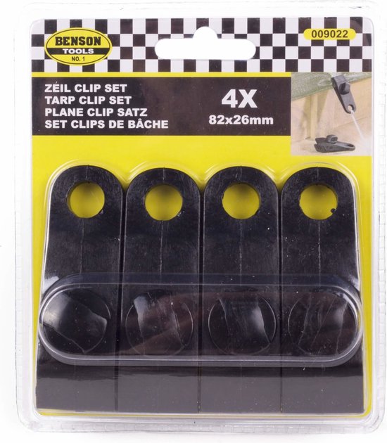 Benson Tenttapijt clips met schroef - set van 4 - zwart - 82 mm van Benson — afbeelding 2