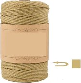 Macramé Touw - Katoenen Koord - 200 Meter Draad - DIY Hobby Touw - Beige - Bruin - Bohemian Decoratiestukken