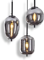 Unieke Plafondlamp - Moderne Bolle Vintage Hanglamp Plafondlamp 3 delige hanglamp - Gerookt glas lamp - Smoke lamp - Muurlamp - Industriële lamp - LED lamp - Vintage lamp - Hanglam