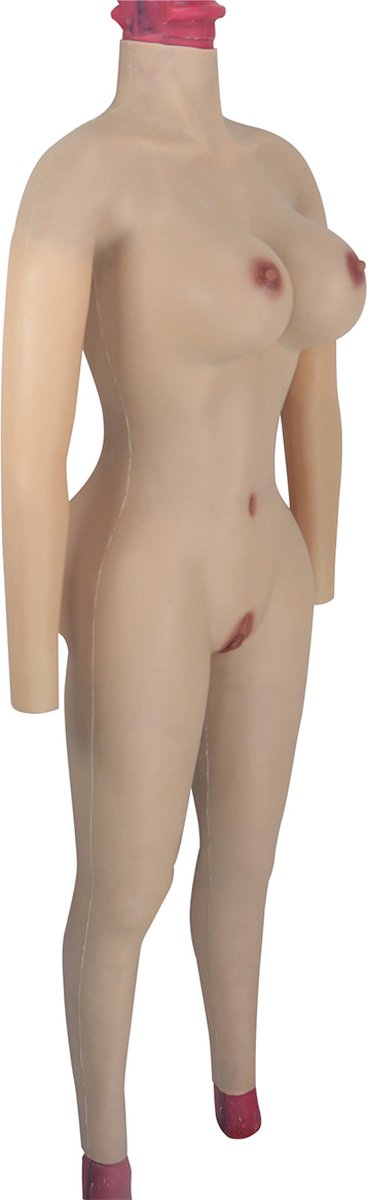 Full body - Lang - Cup D - Siliconen Huid - 100% Siliconen - Bodysuit lang - Crossdresser - Transgender - Mastectomie - Wearable body - Kunstmatige Nep Borst - Body4Everybody