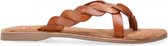 Lazamani  - Slipper Met Vlecht Leer - Cognac - 38