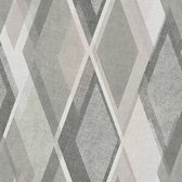 AS Creation Pop Colors - RETRO BEHANG - ruitjes - beige grijs