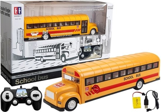 Bus Speelgoed, Dubbeldekker Bus Speelgoed, Afstandsbediening Bus Hoge Simulatie Alle Richtingen Rijden Oplaadbare RC Schoolbus voor Kinderen(Blauw