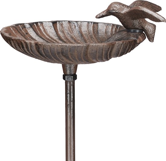 Relaxdays bain d'oiseaux sur pied - abreuvoir pour oiseaux en fonte - grand abreuvoir pour oiseaux pour l'extérieur