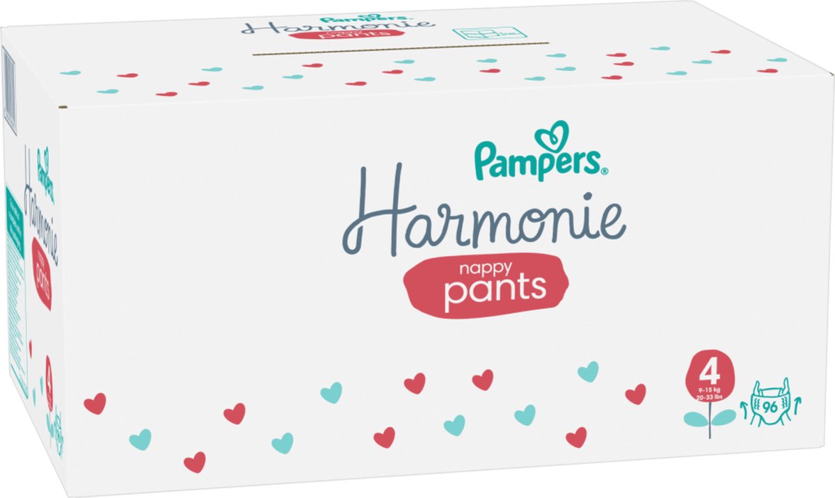 Pampers Harmonie Pants Taille 4 (9kg-15kg) - Mega Pack - 96 Nappy Pants