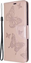 Mobigear Telefoonhoesje geschikt voor Samsung Galaxy S20 Plus Hoesje | Mobigear Butterfly Bookcase Portemonnee | Pasjeshouder voor 2 Pasjes | Telefoonhoesje voor Pinpas / OV Kaart / Rijbewijs - Roségoud