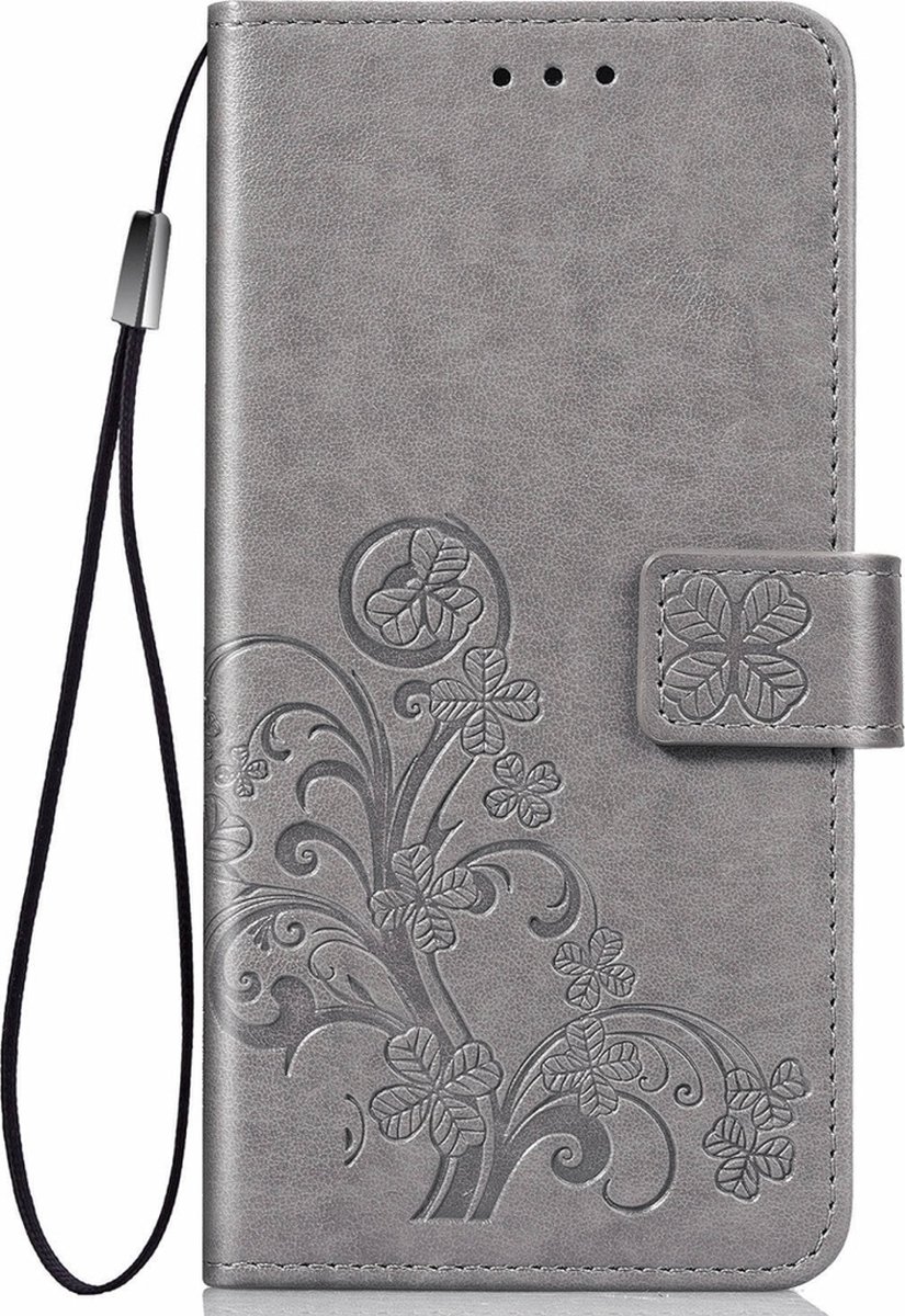 Mobigear Telefoonhoesje geschikt voor Samsung Galaxy S20 Hoesje | Mobigear Clover Bookcase Portemonnee | Pasjeshouder voor 3 Pasjes | Telefoonhoesje voor Pinpas / OV Kaart / Rijbewijs - Grijs