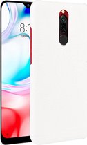 Mobigear Hoesje geschikt voor Xiaomi Redmi 8 Telefoonhoesje Hardcase | Mobigear Croco Backcover | Redmi 8 Case | Back Cover - Wit