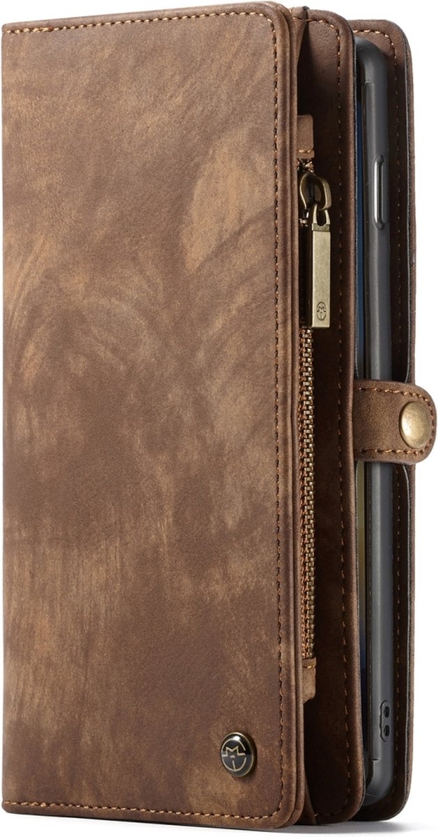 Caseme Telefoonhoesje geschikt voor Samsung Galaxy S10 Plus Hoesje | Caseme 008 Uitneembare 2in1 Bookcase Portemonnee | Pasjeshouder voor 8 Pasjes | Telefoonhoesje voor Pinpas / OV Kaart / Rijbewijs - Bruin