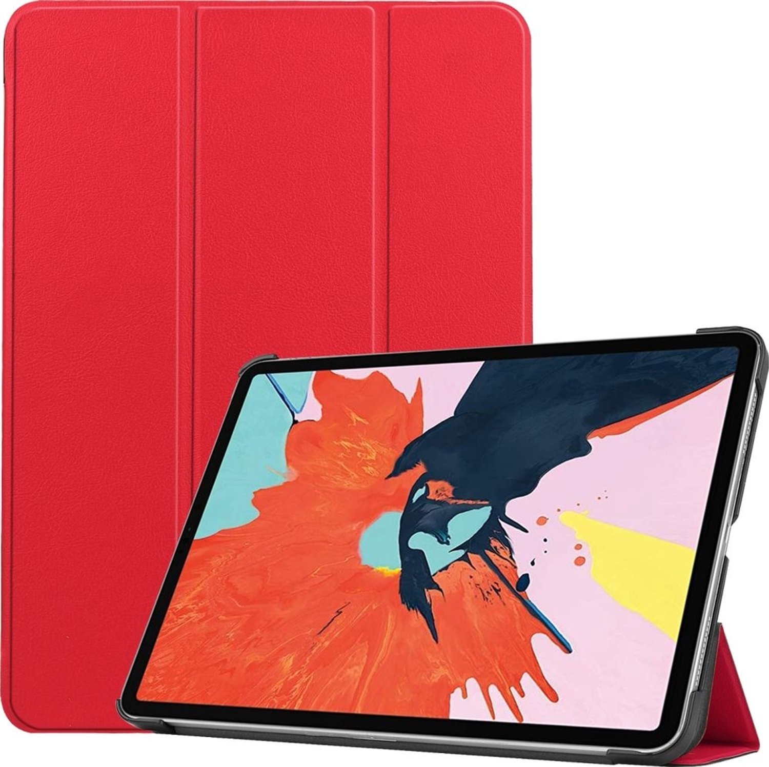 Mobigear Tablethoes geschikt voor Apple iPad Air 4 (2020) Hoes | Mobigear Tri-Fold Bookcase - Rood