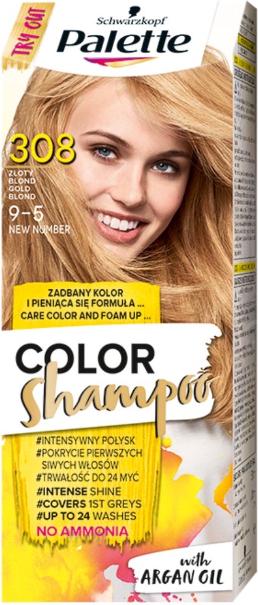 Palette - Color Shampoo Coloring Shampoo Up To 24 Wash 9-5 Golden Blonde