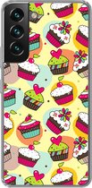 Geschikt voor Samsung Galaxy S22 hoesje - Meisjes - Cupcake - Patronen - Girl - Kids - Kinderen - Kindje - Siliconen Telefoonhoesje