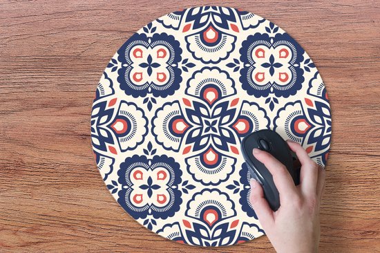 Muismat rond 50x50 cm - Mousepad Bloemen - Retro - Design - Ronde muismatten