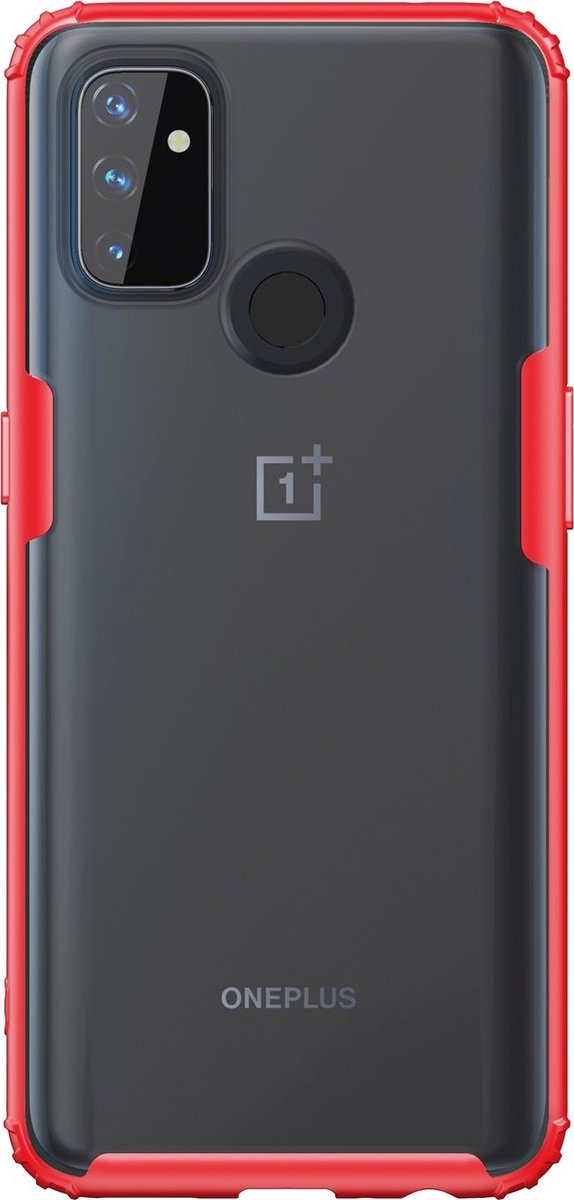 Mobigear Hoesje geschikt voor OnePlus Nord N100 Telefoonhoesje Hardcase | Mobigear Shockproof Backcover | Schokbestendig Nord N100 Telefoonhoesje | Anti Shock Proof - Rood