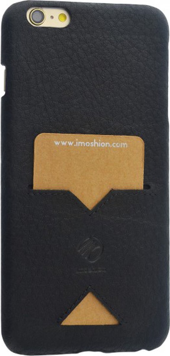Apple iPhone 6/6s Plus Hoesje - Imoshion - Nalanda Single Card Serie - Echt Leer Backcover - Zwart - Hoesje Geschikt Voor Apple iPhone 6/6s Plus