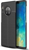 Mobigear Hoesje geschikt voor Huawei Mate 30 Pro Telefoonhoesje Flexibel TPU | Mobigear Luxury Backcover | Mate 30 Pro Case | Back Cover - Zwart