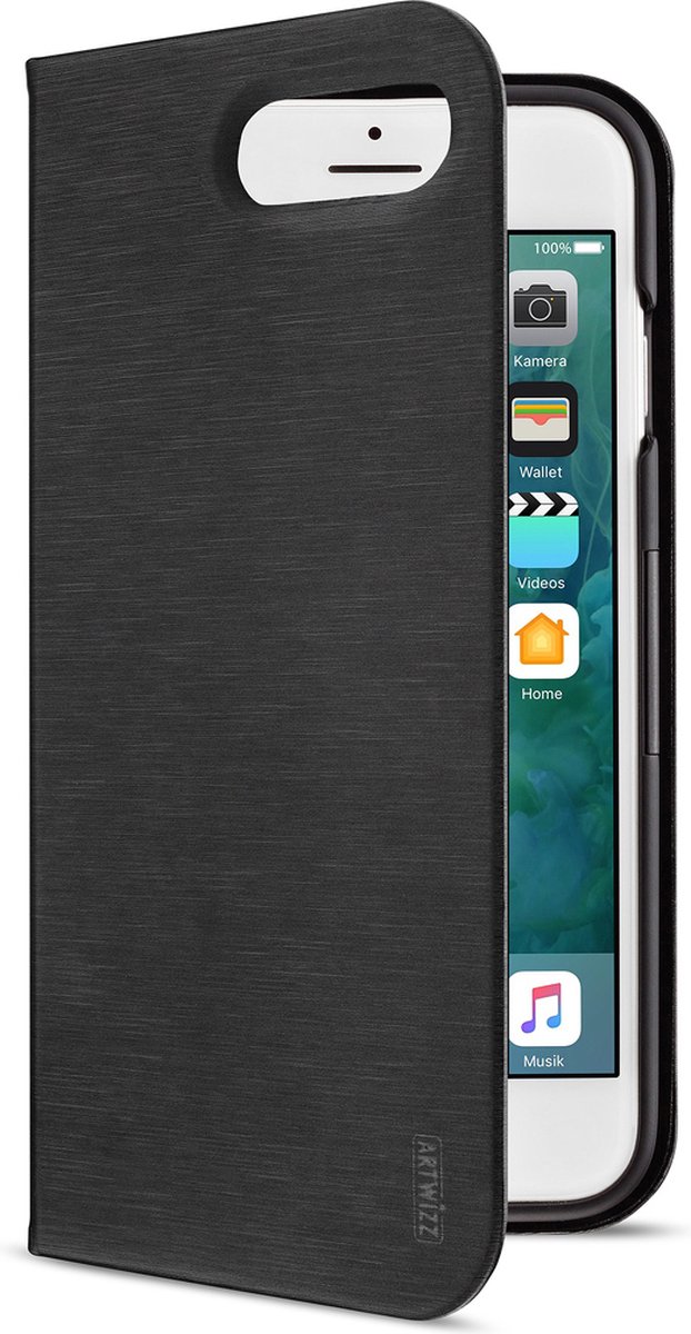 Apple iPhone 7 Plus Hoesje - Artwizz - SeeJacket Folio Serie - Hard Kunststof Bookcase - Zwart - Hoesje Geschikt Voor Apple iPhone 7 Plus