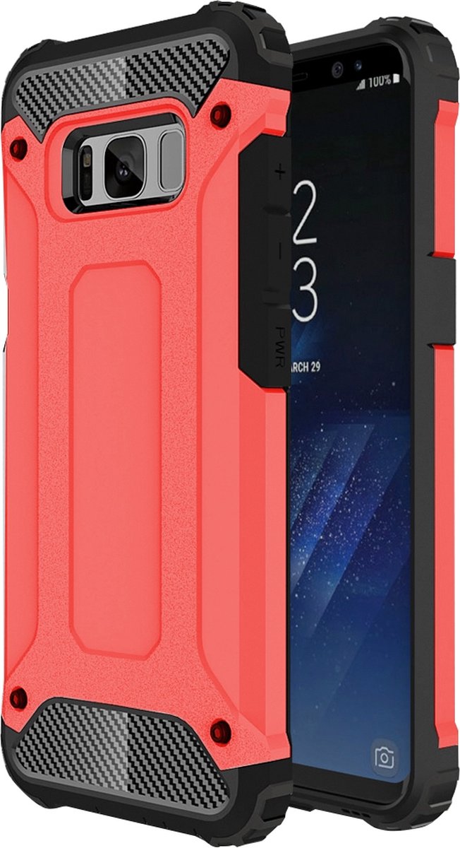 Mobigear Hoesje geschikt voor Samsung Galaxy S8 Telefoonhoesje Hardcase | Mobigear Outdoor Backcover Shockproof | Schokbestendig Galaxy S8 Telefoonhoesje | Anti Shock Proof - Rood