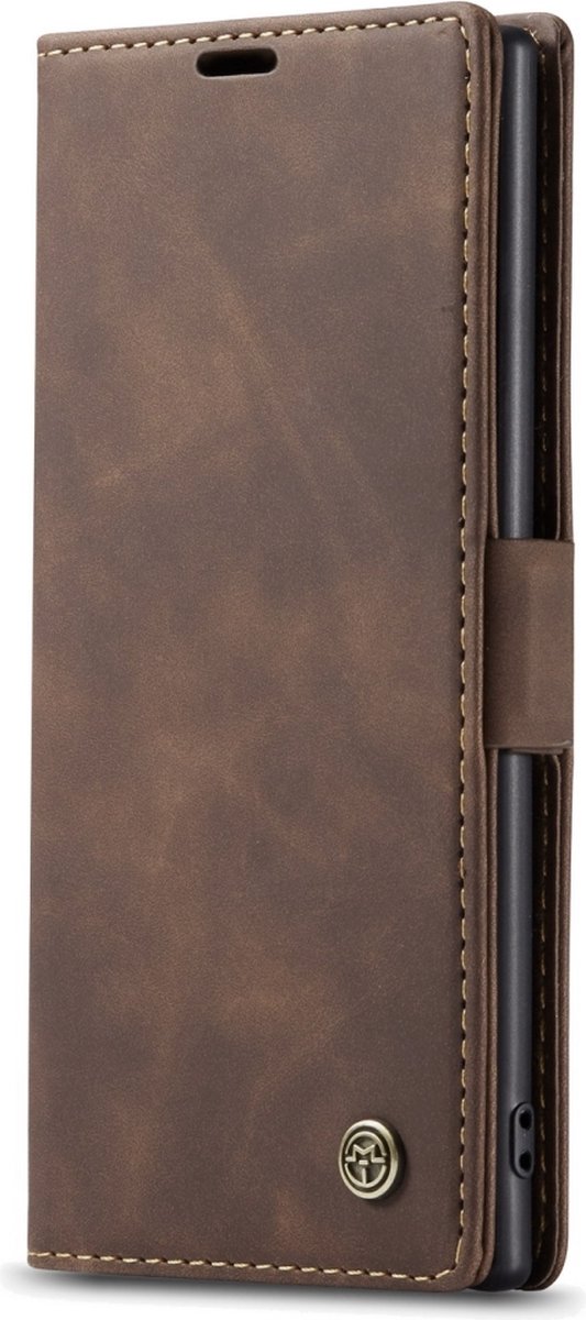 CaseMe Luxe Wallet Hoesje Koffie Samsung Galaxy Note 10