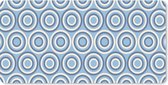 Bureau onderlegger - Muismat - Bureau mat - Cirkel - Blauw - Patroon - 80x40 cm